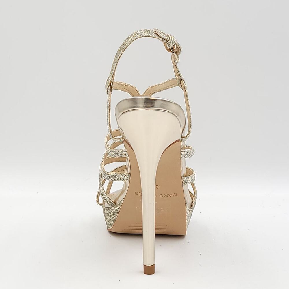 Marc Fisher Women Strappy Slingback Sandals Jaslyn Size US 8M Gold Glitter - Picture 6 of 6